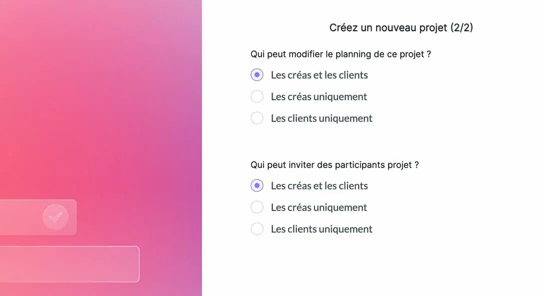 Distribuez les rôles